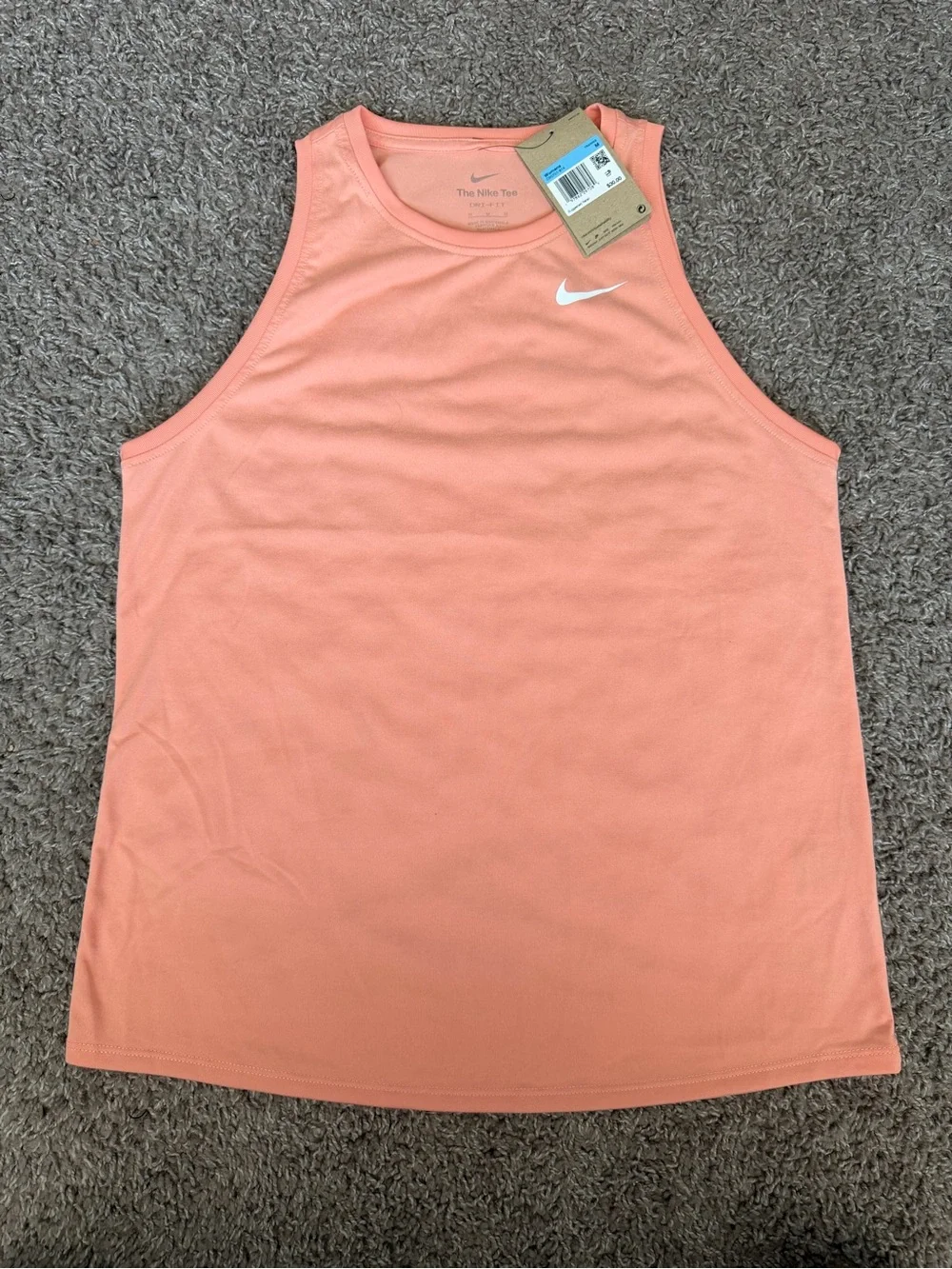 Nike Women's Coral Performance Tank Top in Peach